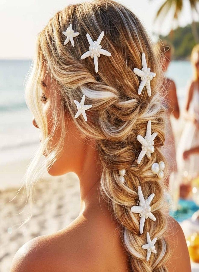 Yean Silver Starfish Hair Pins Mermaid Hair clips Beach Wedding Hair Accessories for Women(Pack of 8) - Image 1